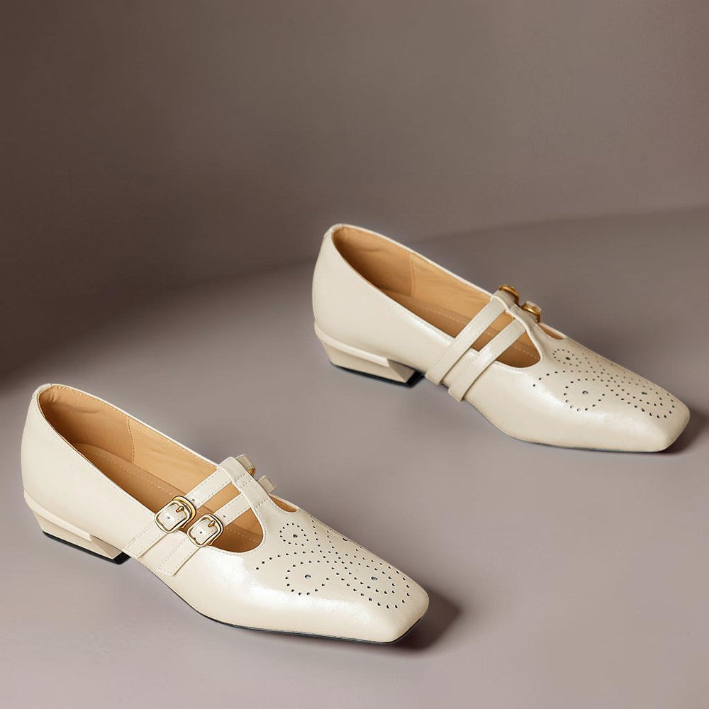 Women's Brogue Double Strap Mary Jane Shoes – Marisol