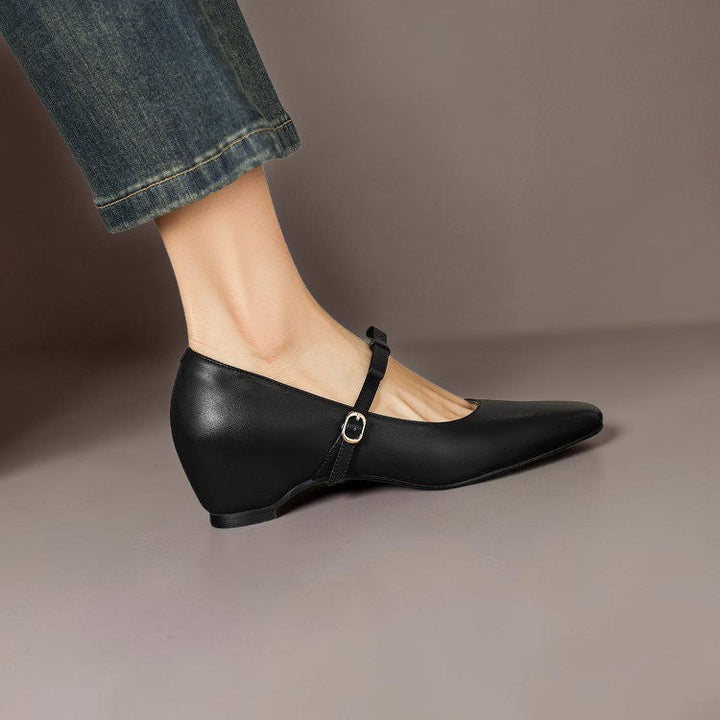 Women's Bow Strap Leather Mary Jane Shoes – Bryony