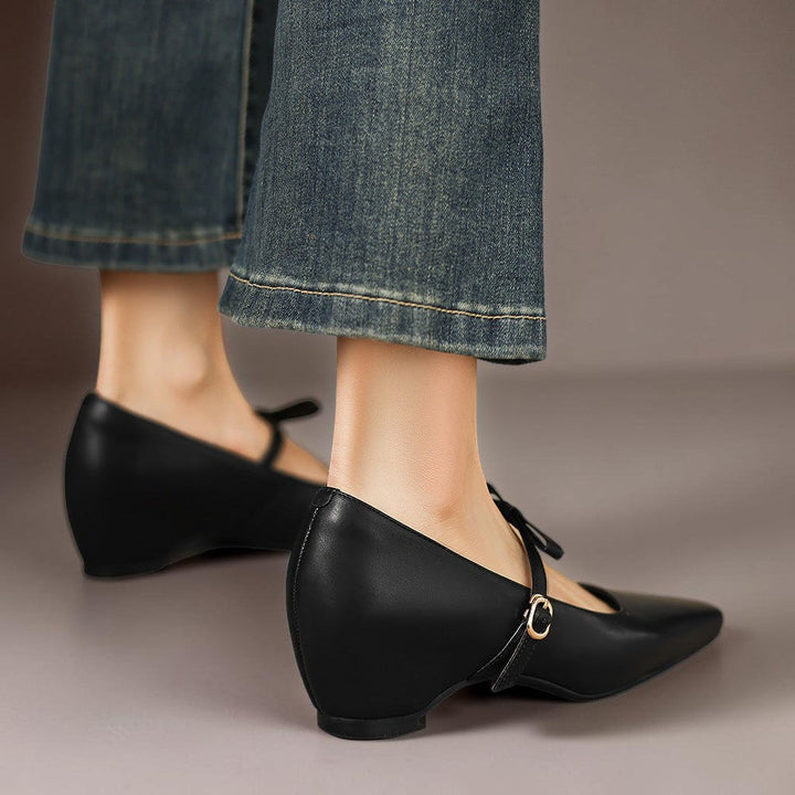 Women's Bow Strap Leather Mary Jane Shoes – Bryony