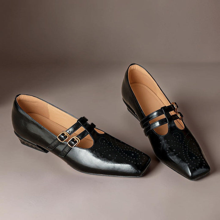 Women's Brogue Double Strap Mary Jane Shoes – Marisol