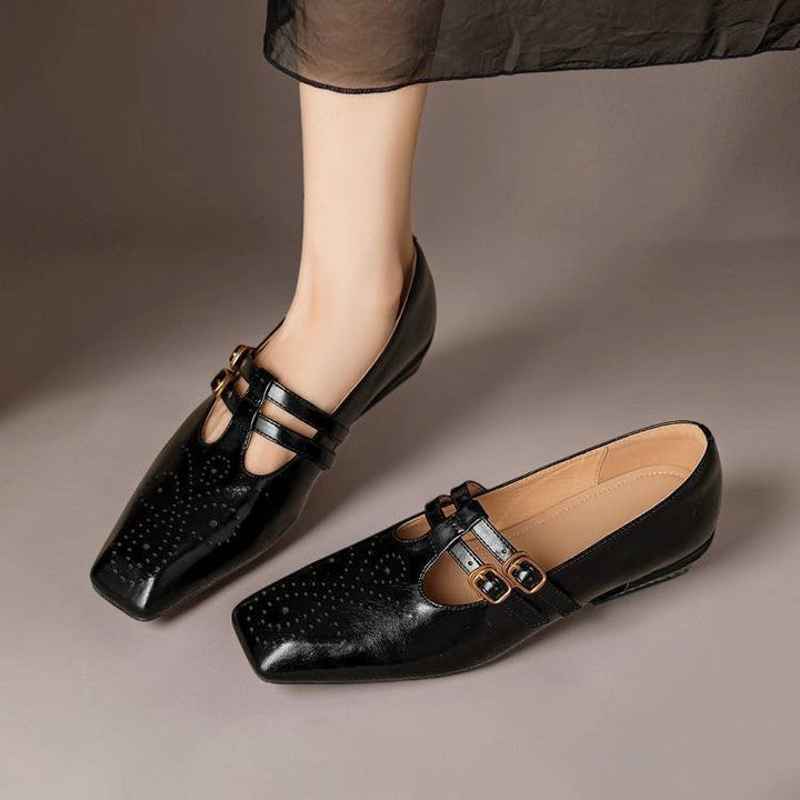 Women's Brogue Double Strap Mary Jane Shoes – Marisol