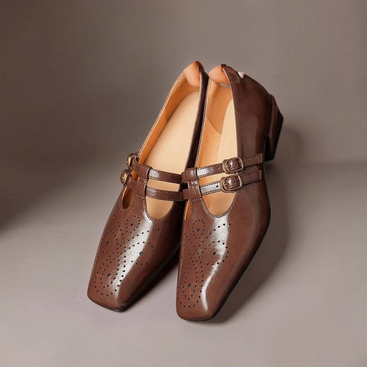 Women's Brogue Double Strap Mary Jane Shoes – Marisol