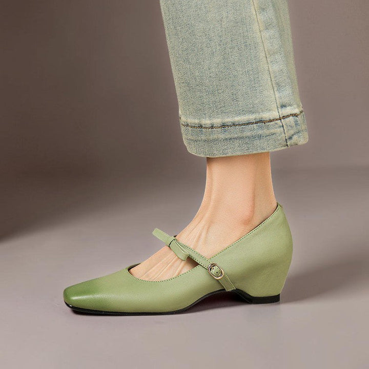 Women's Bow Strap Leather Mary Jane Shoes – Bryony