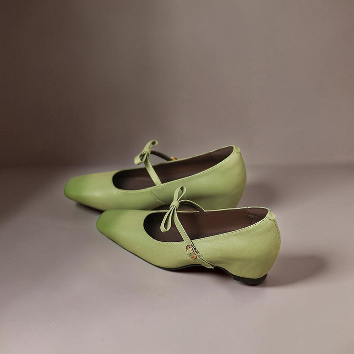 Women's Bow Strap Leather Mary Jane Shoes – Bryony