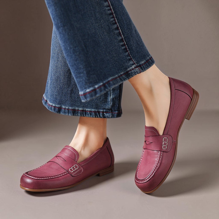 Women's Leather Penny Loafers – Galea