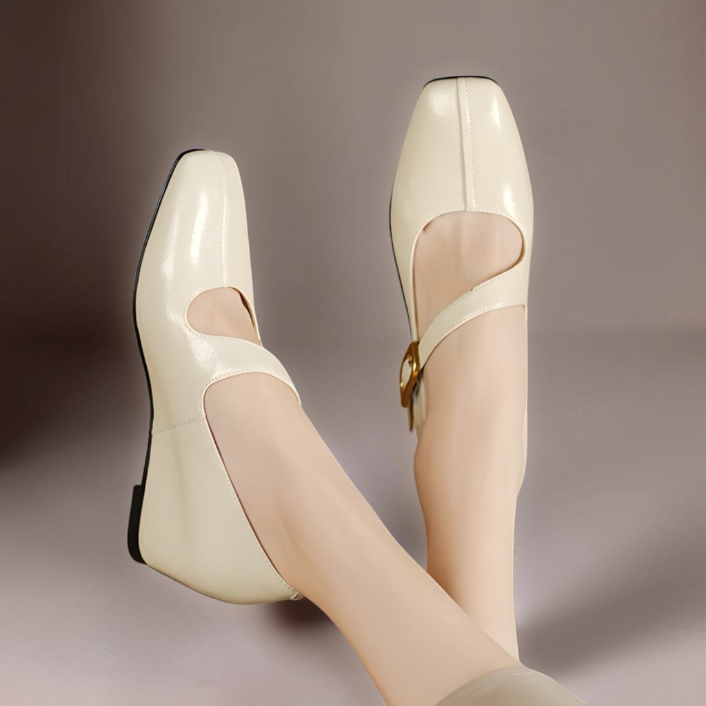 Women's Leather Mary Jane Wedge Shoes – Viora