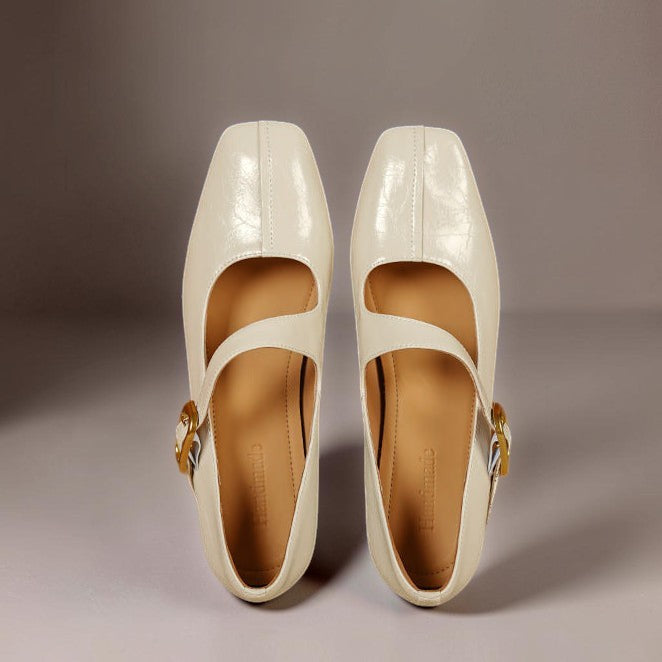 Women's Leather Mary Jane Wedge Shoes – Viora