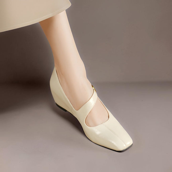 Women's Leather Mary Jane Wedge Shoes – Viora