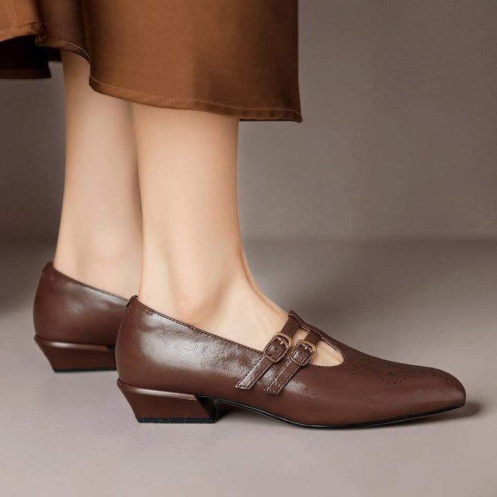 Women's Brogue Double Strap Mary Jane Shoes – Marisol