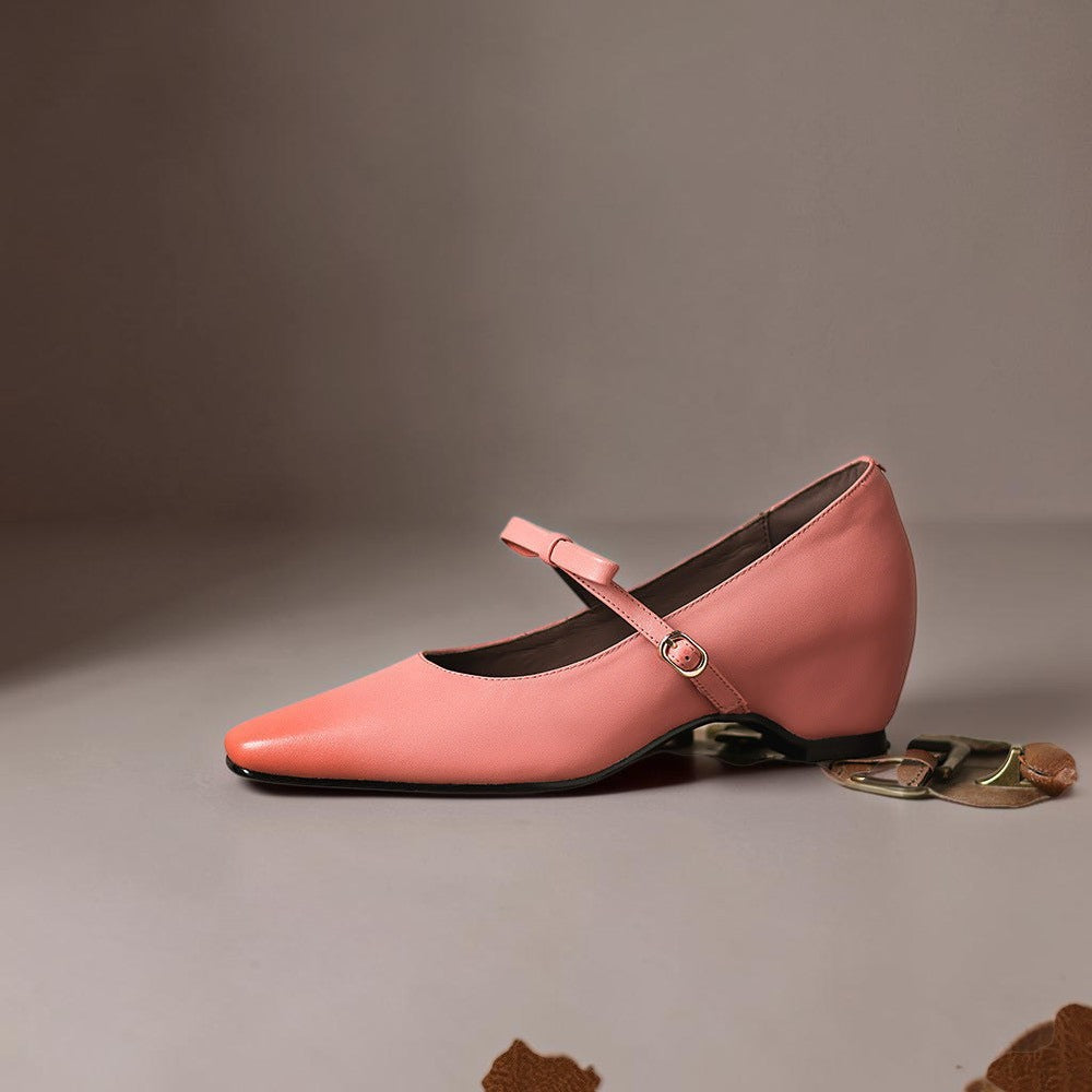 Women's Bow Strap Leather Mary Jane Shoes – Bryony
