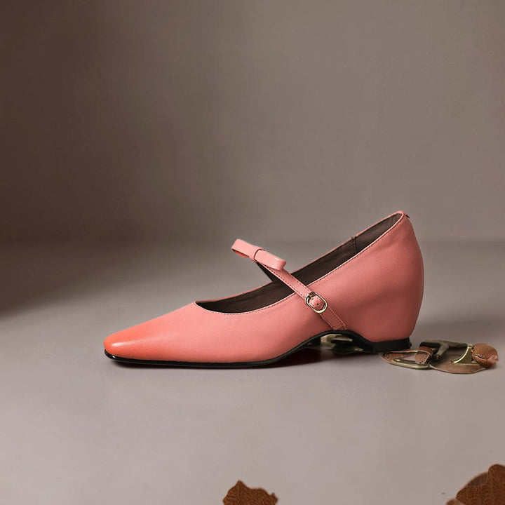Women's Bow Strap Leather Mary Jane Shoes – Bryony