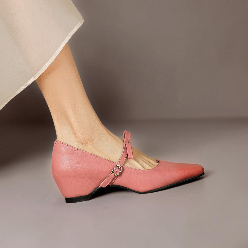 Women's Bow Strap Leather Mary Jane Shoes – Bryony