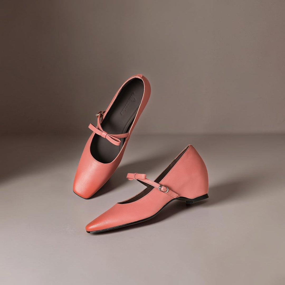 Women's Bow Strap Leather Mary Jane Shoes – Bryony
