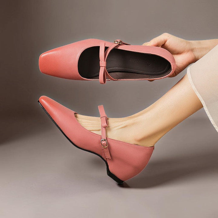 Women's Bow Strap Leather Mary Jane Shoes – Bryony