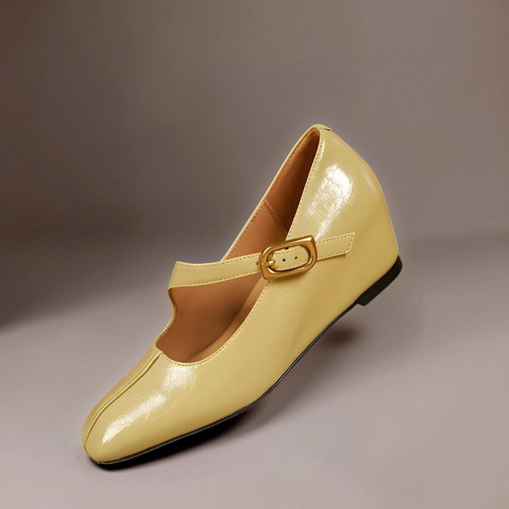 Women's Leather Mary Jane Wedge Shoes – Viora