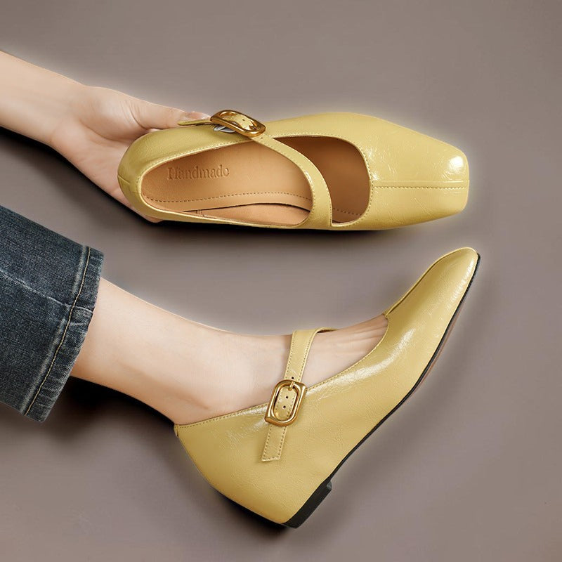 Women's Leather Mary Jane Wedge Shoes – Viora